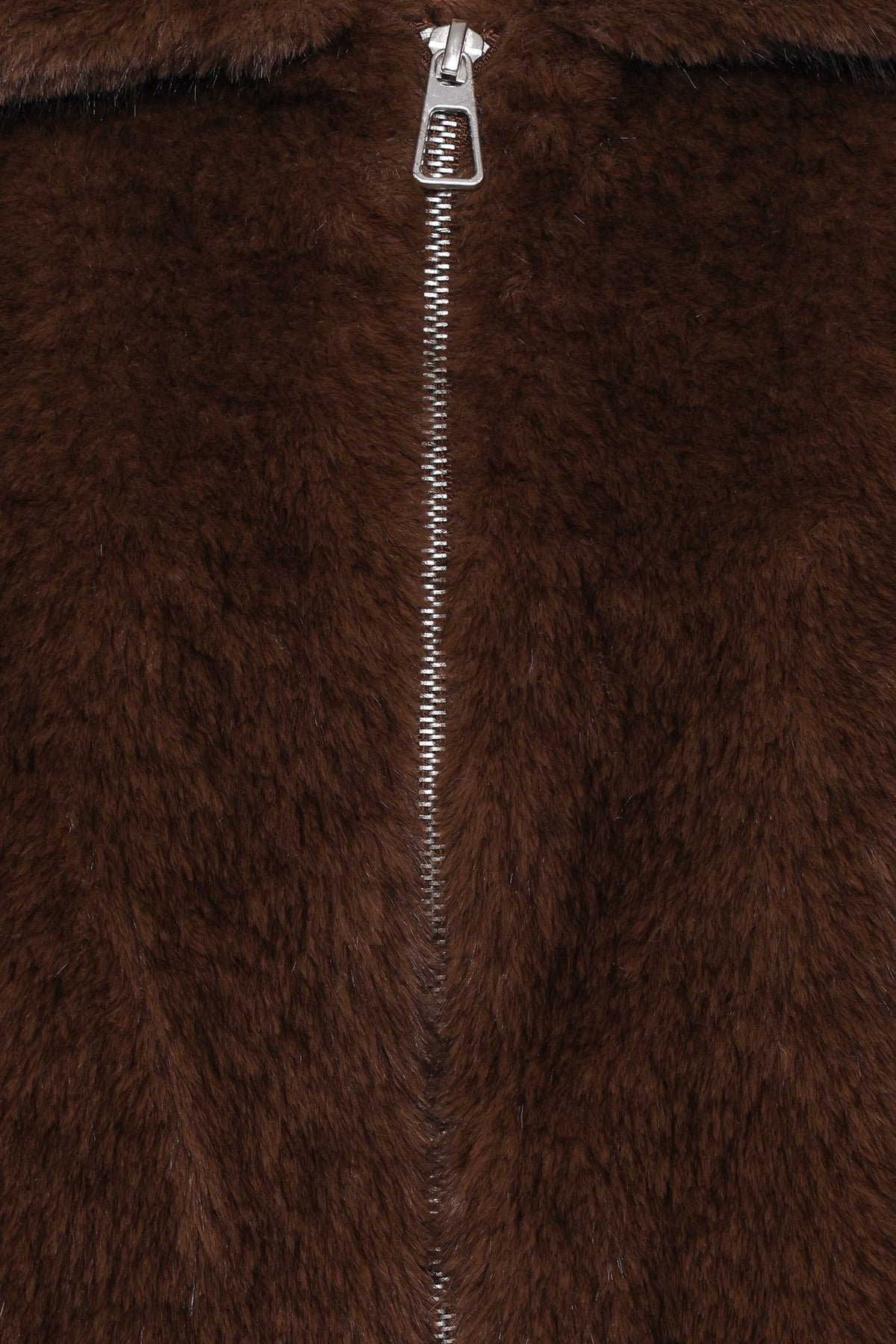 Faux Fur Bomber Jacket - Espresso