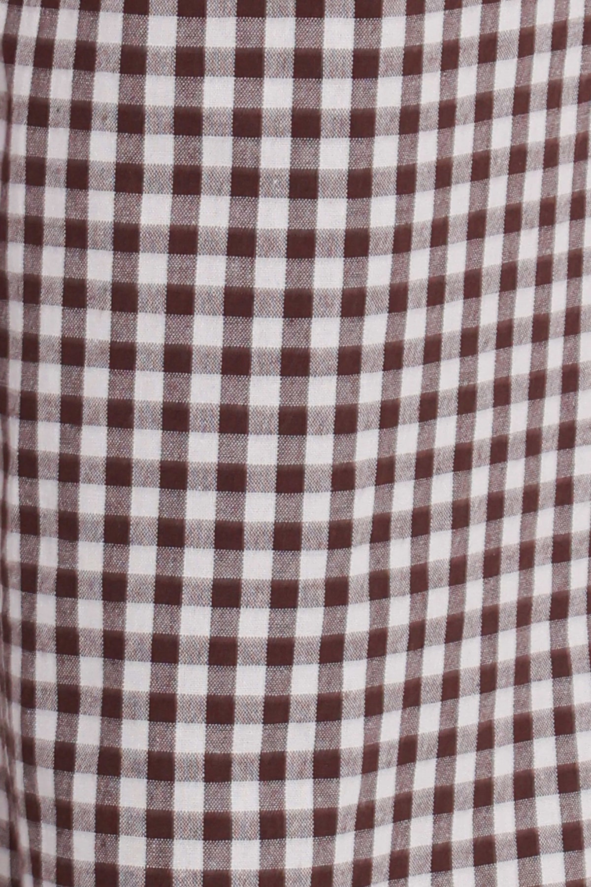 Straight Leg Pants - Brown Gingham