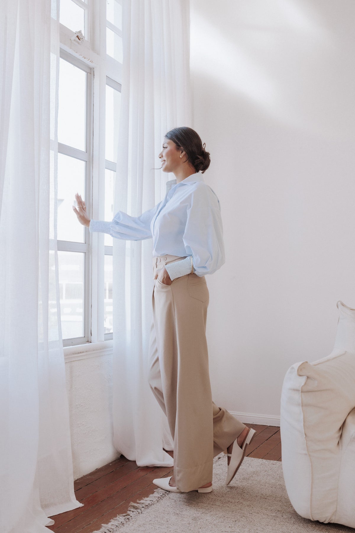 Wide Leg Pants - Taupe Pleat
