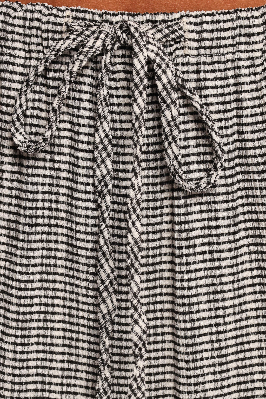 Wide Leg Pants - Black White Check