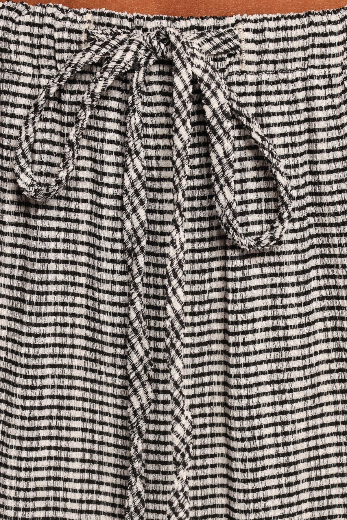 Wide Leg Pants - Black White Check