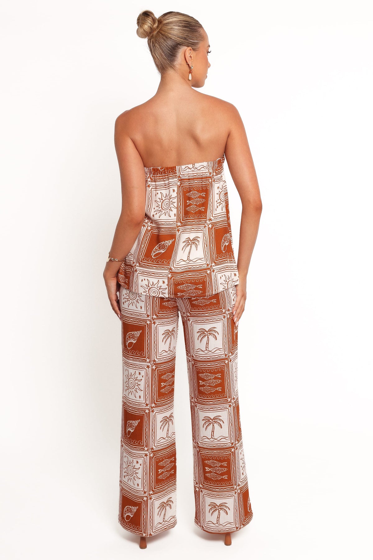 Wide Leg Pants - Tropical Print
