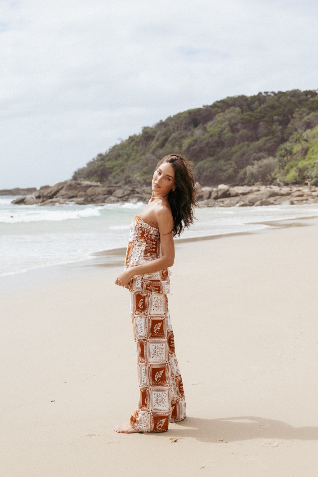 Wide Leg Pants - Tropical Print