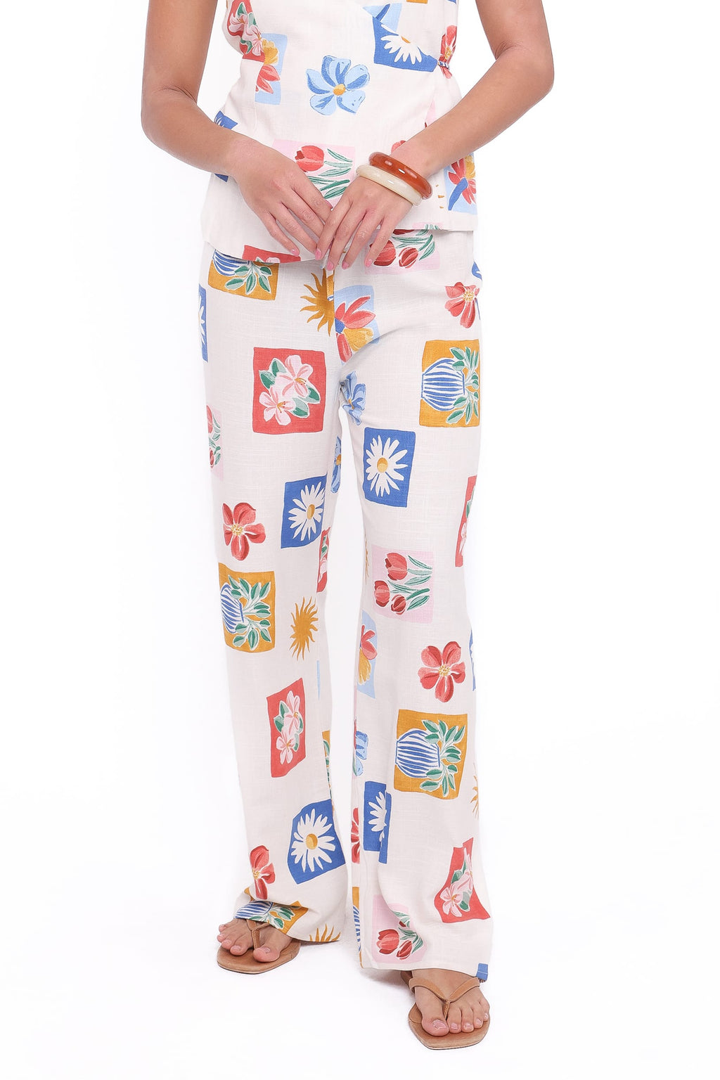 Hose mit weitem Bein – Tulpenmuster