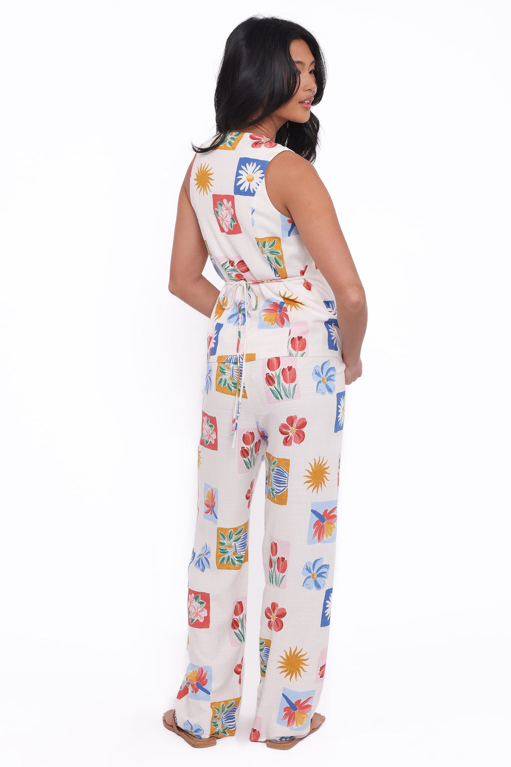 Hose mit weitem Bein – Tulpenmuster