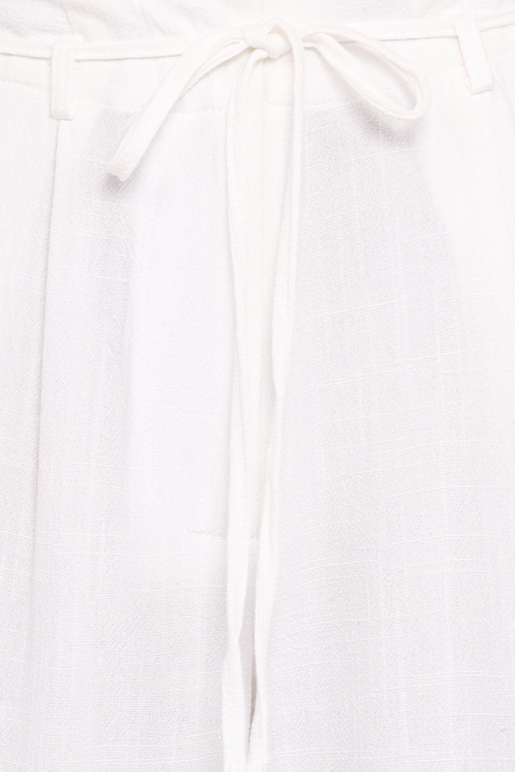Wide Leg Linen Blend Pant - White