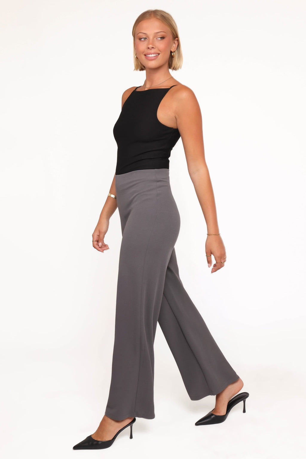 Straight Leg Pants - Slate Grey