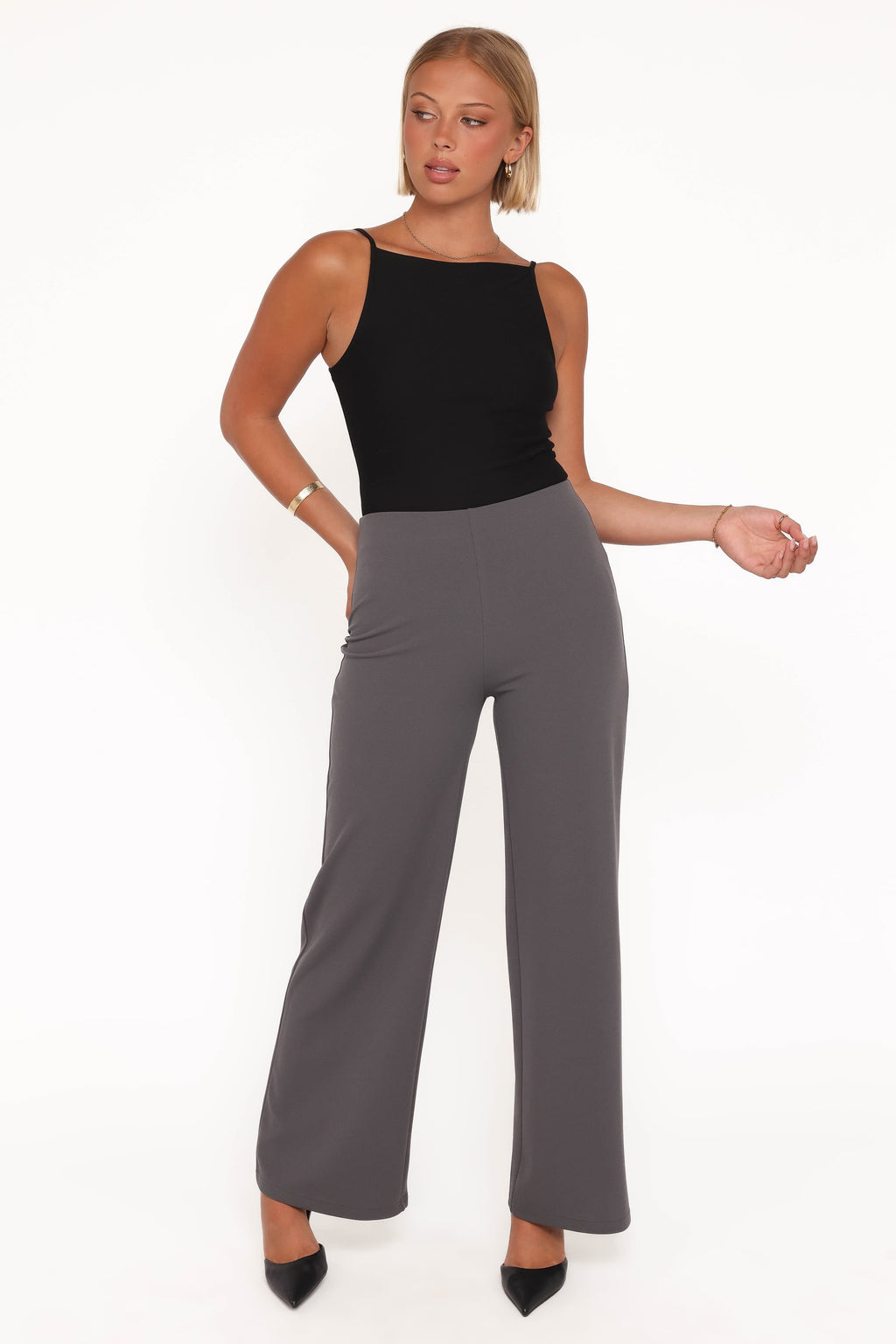 Straight Leg Pants - Slate Grey