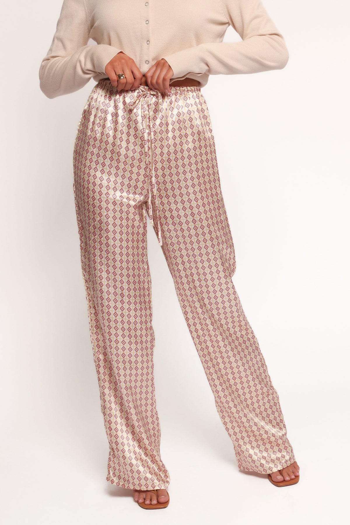 Straight Leg Pants - Amber Geometric