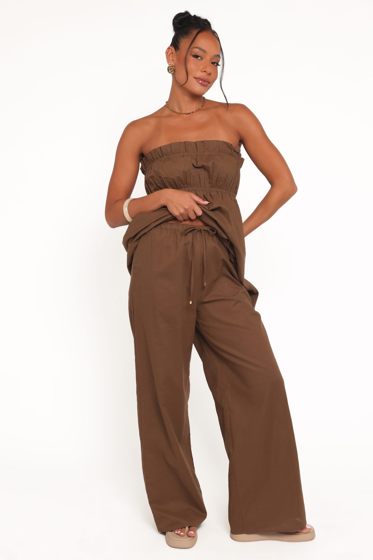 Cotton Pants - Brown