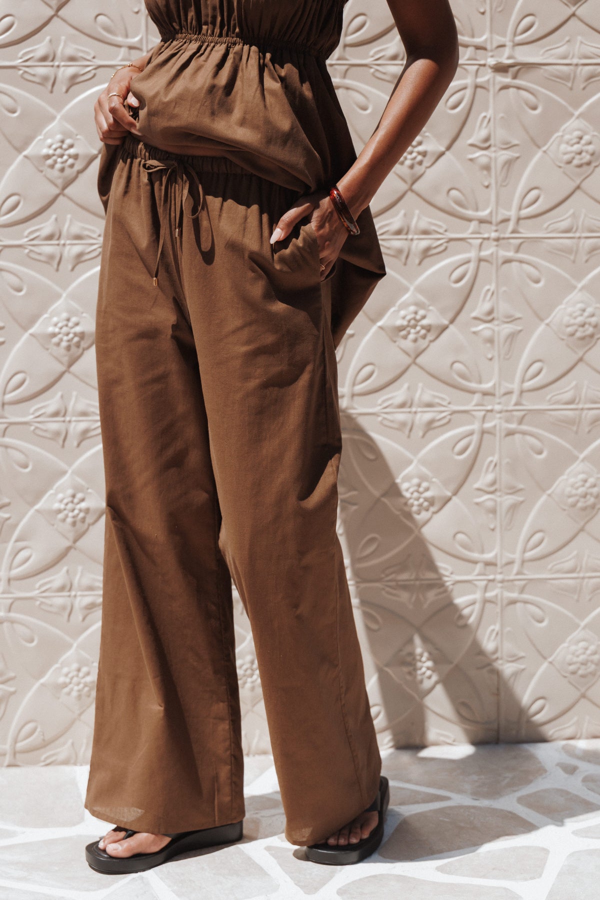 Cotton Pants - Brown