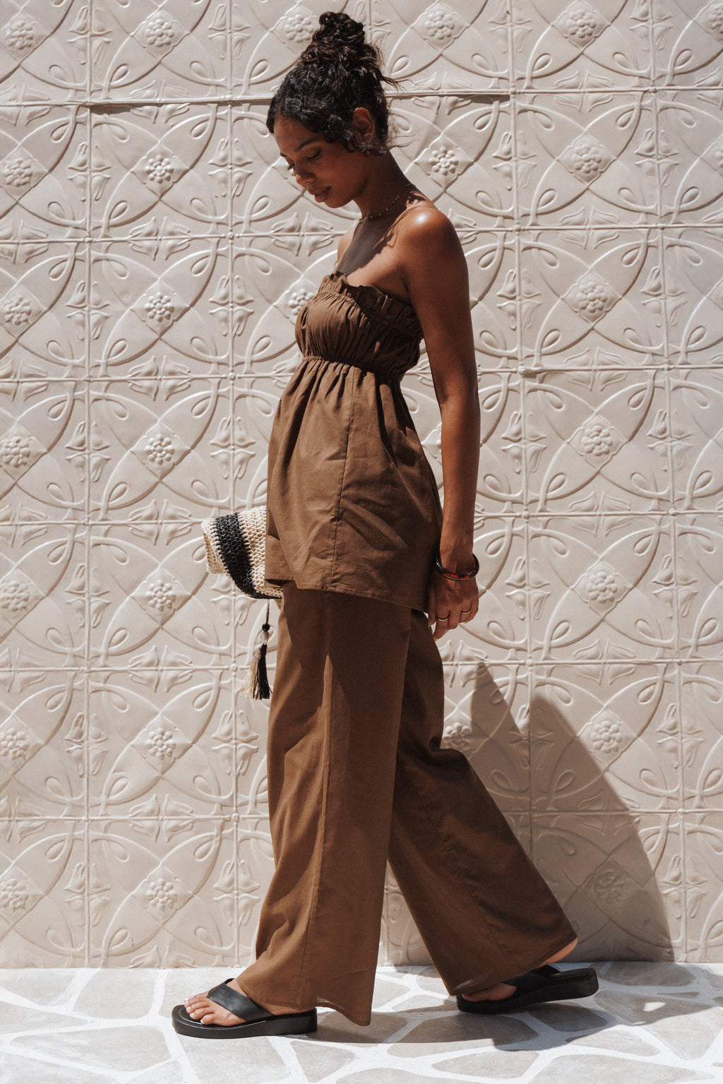Cotton Pants - Brown