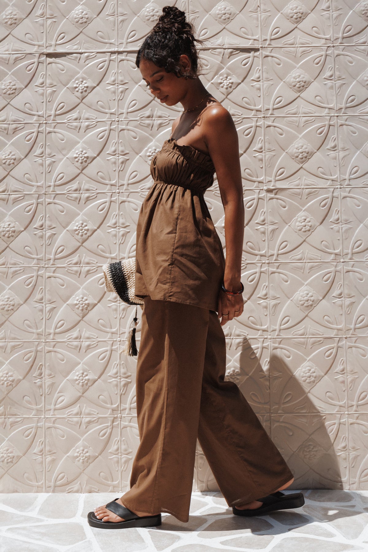 Cotton Pants - Brown