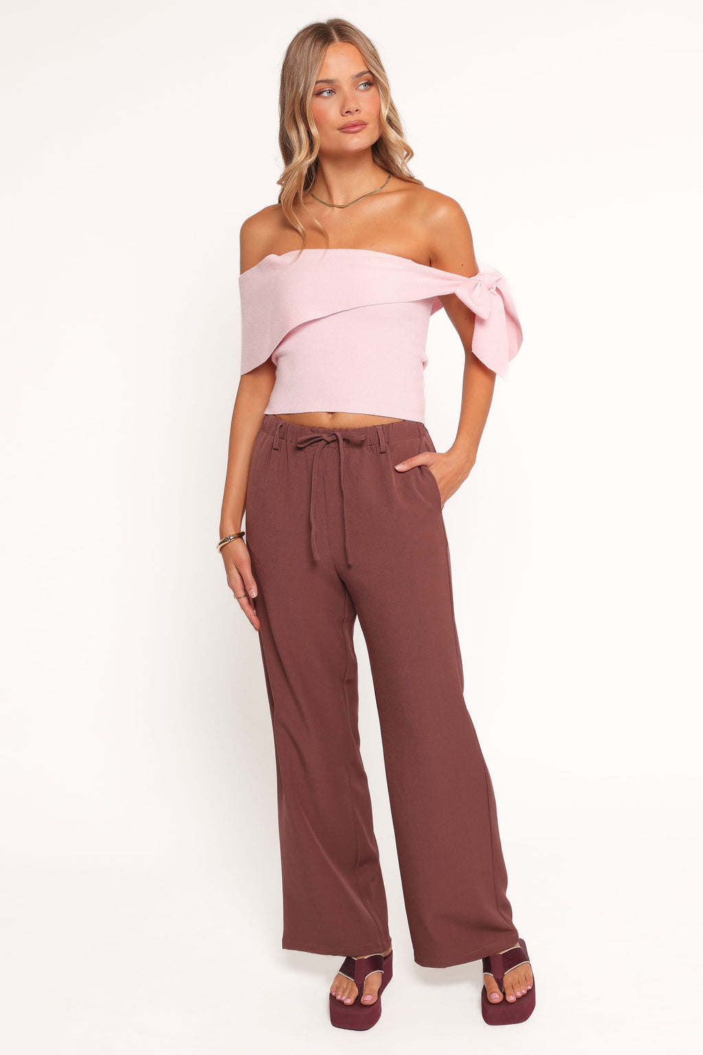 Straight Leg Pants - Cocoa