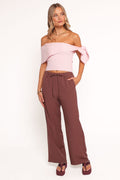 Straight Leg Pants - Cocoa