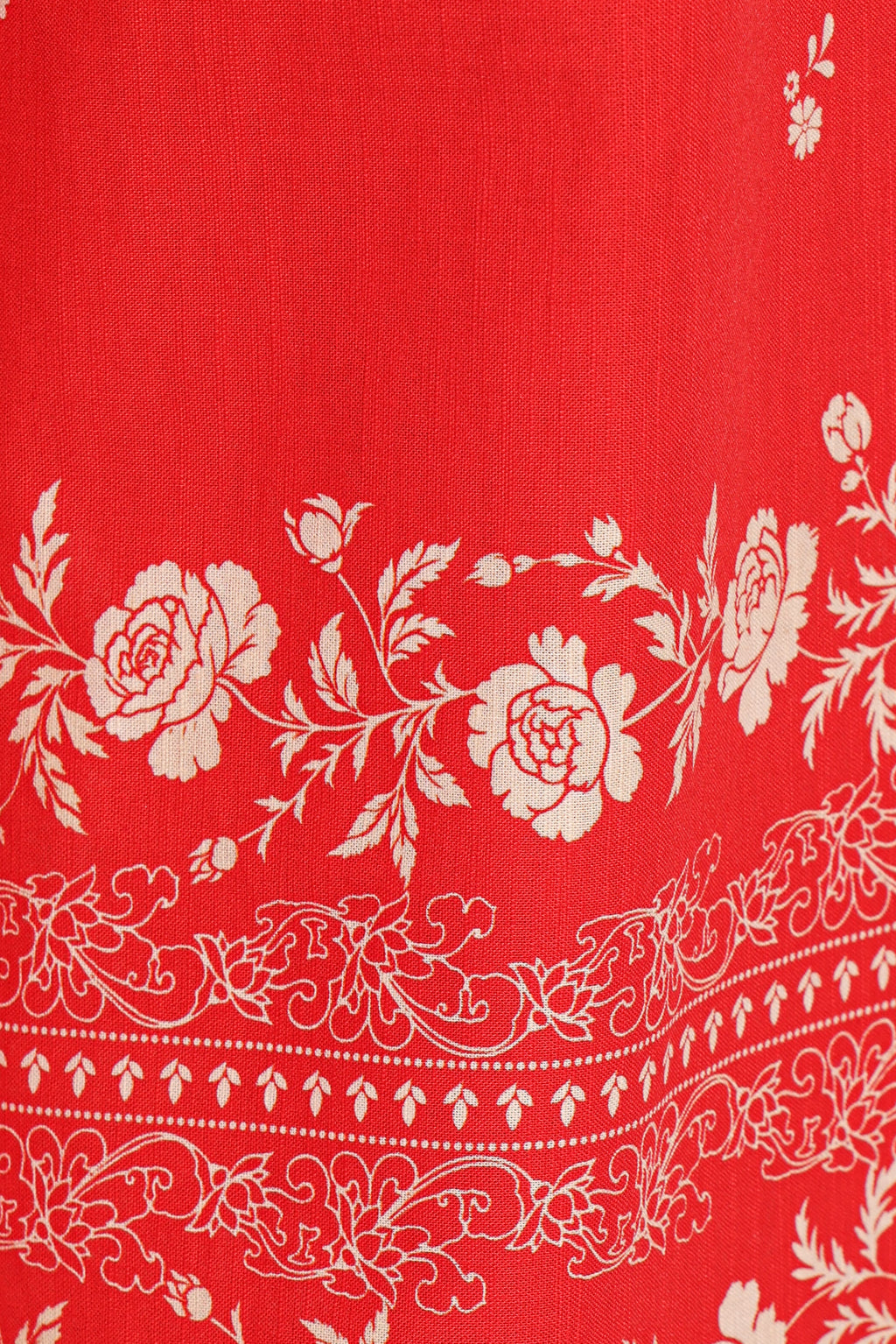 Hose mit weitem Bein – Rotes Blumenmuster