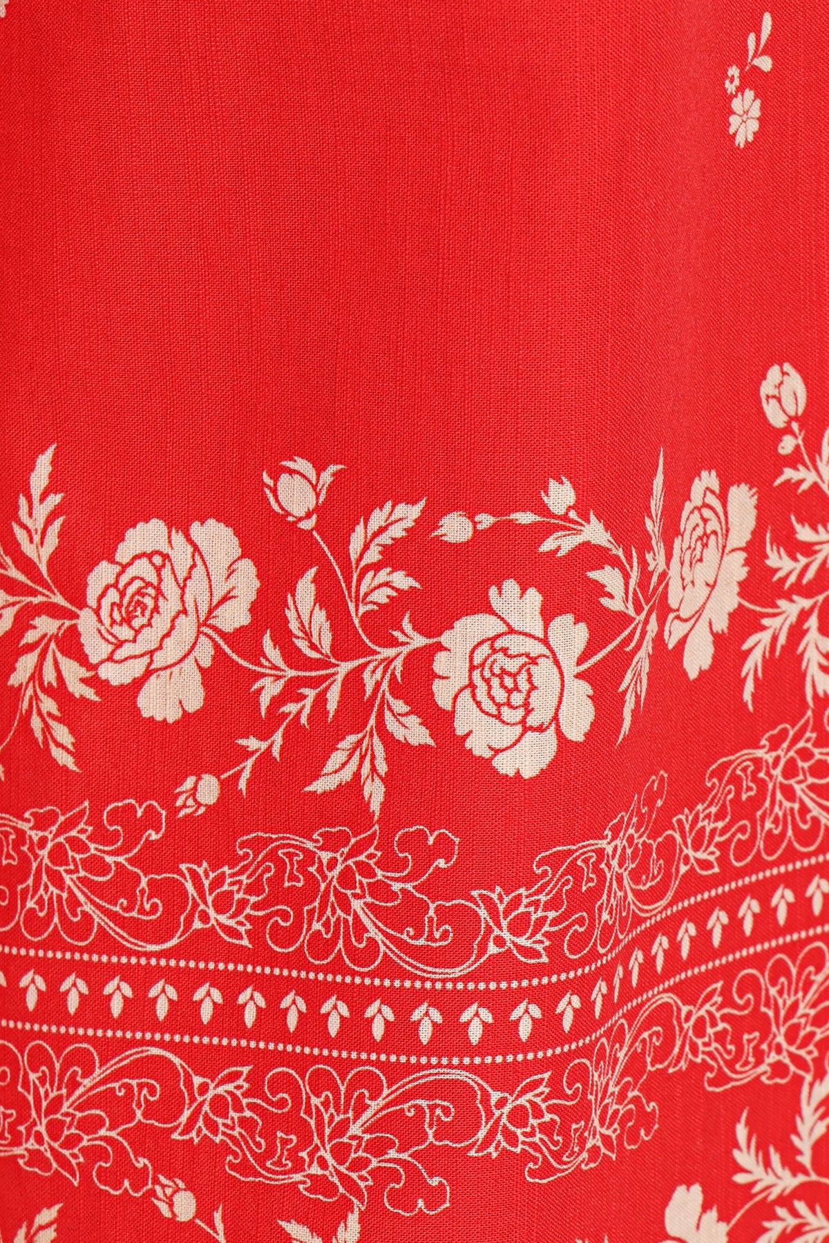 Wide Leg Pants - Red Floral