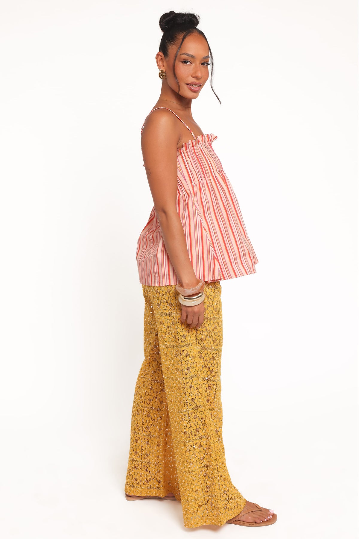 Wide Leg Sequin Lace Pants