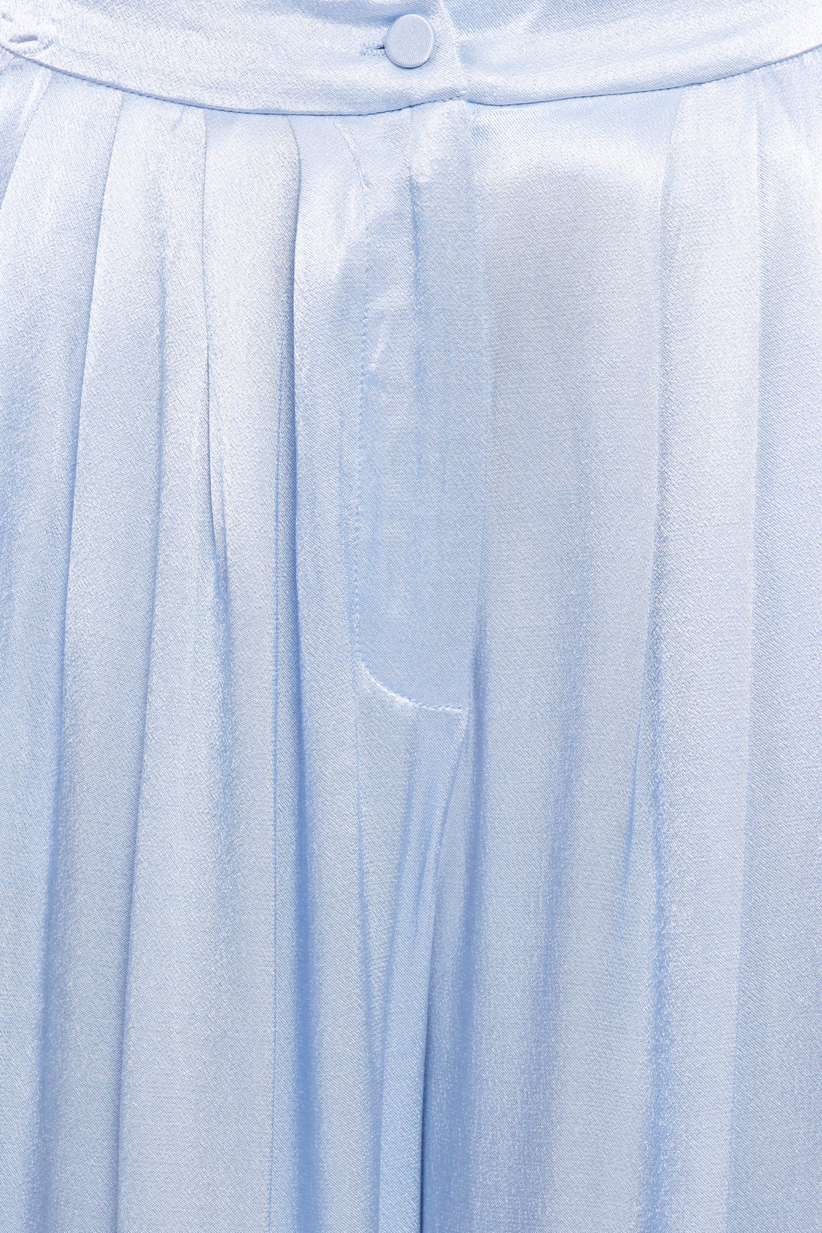 Wide Leg Pants - Blue Pleat