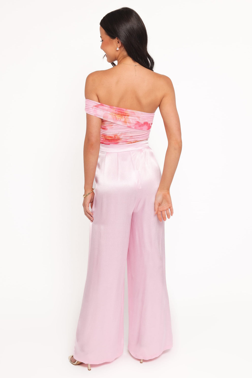 Hose mit weitem Bein – Rosa, plissiert