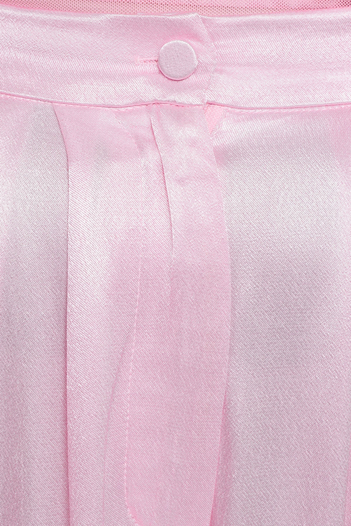 Hose mit weitem Bein – Rosa, plissiert