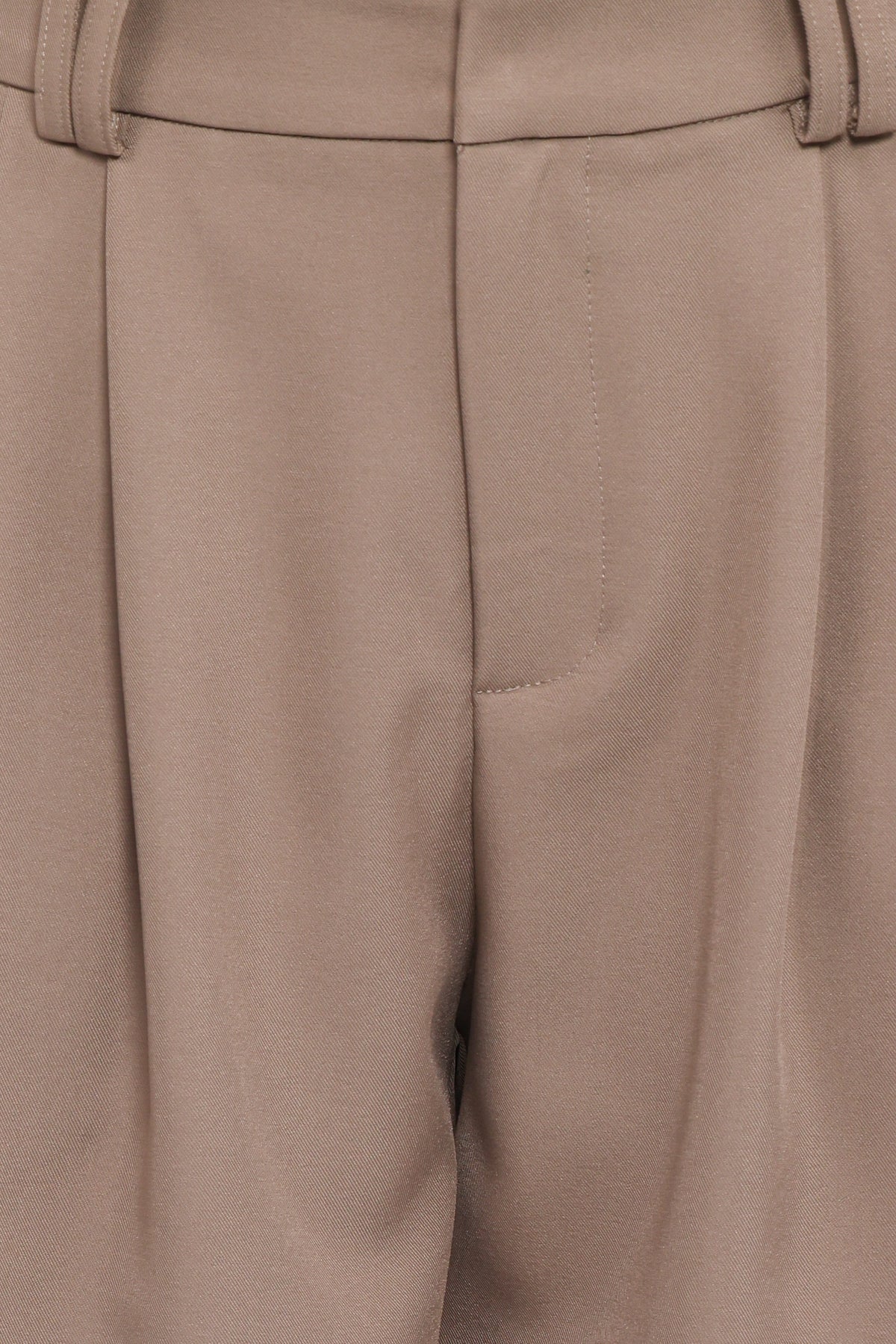 Wide Leg Pants - Beige Pleat