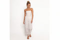Straight Leg Pants - White Floral Cut Out