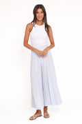 Pantalones de pierna ancha - hojas azul claro