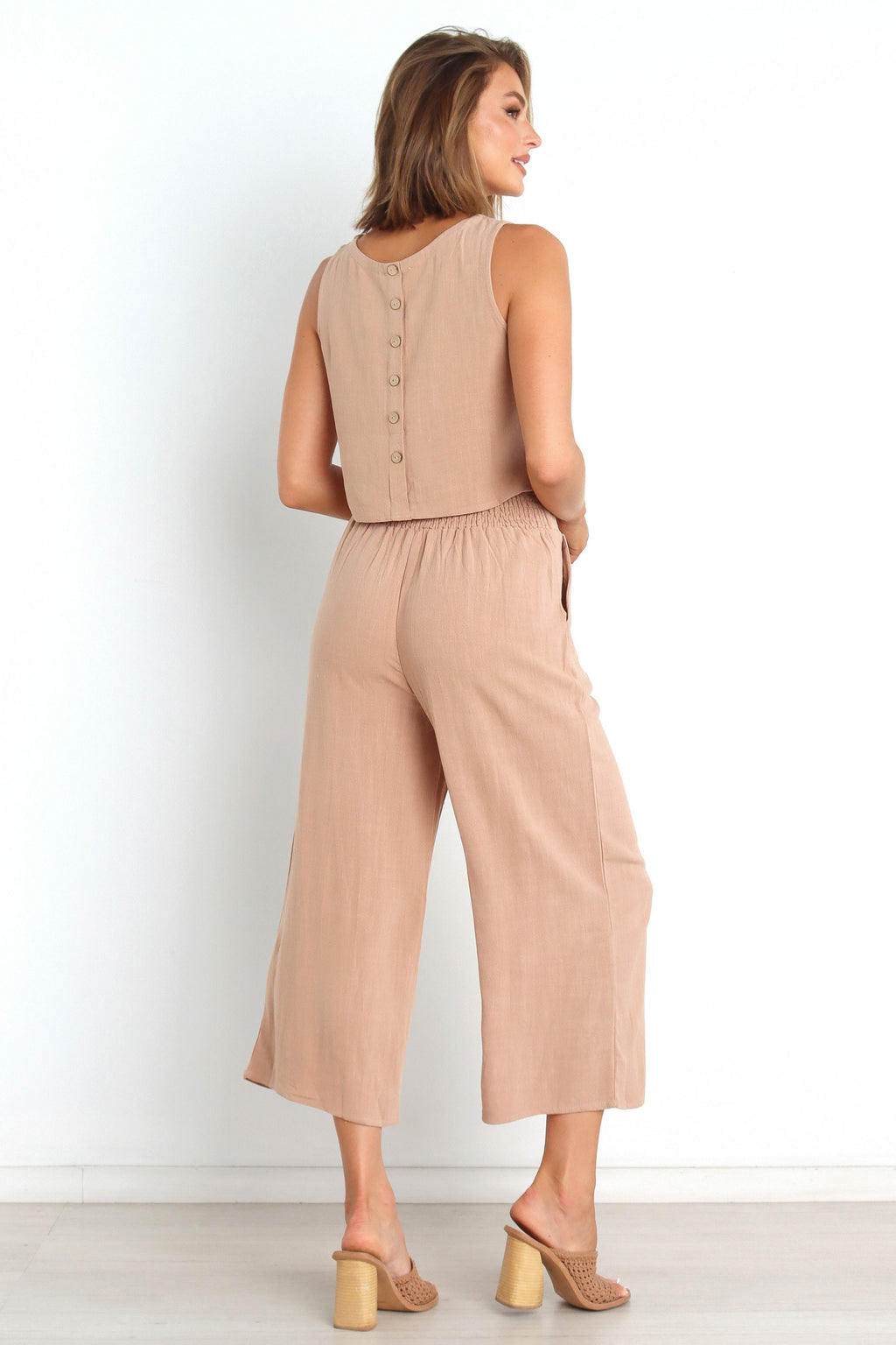 Pantalones de pierna ancha - marrón