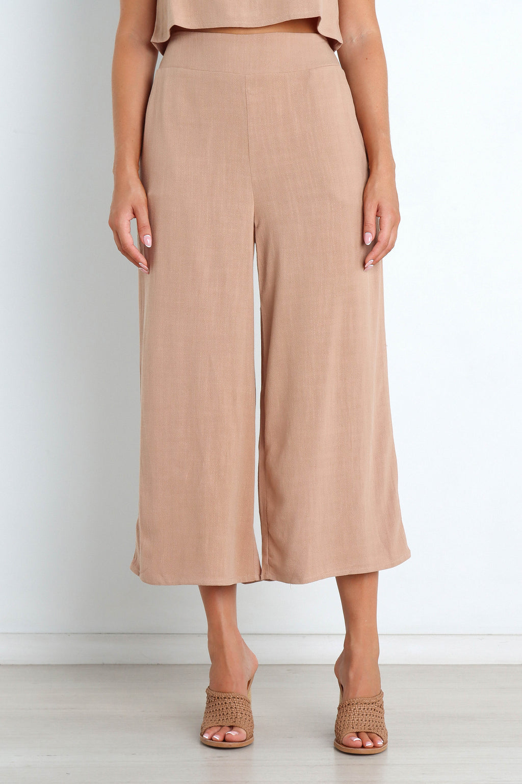 Pantalones de pierna ancha - marrón