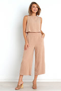 Pantalones de pierna ancha - marrón