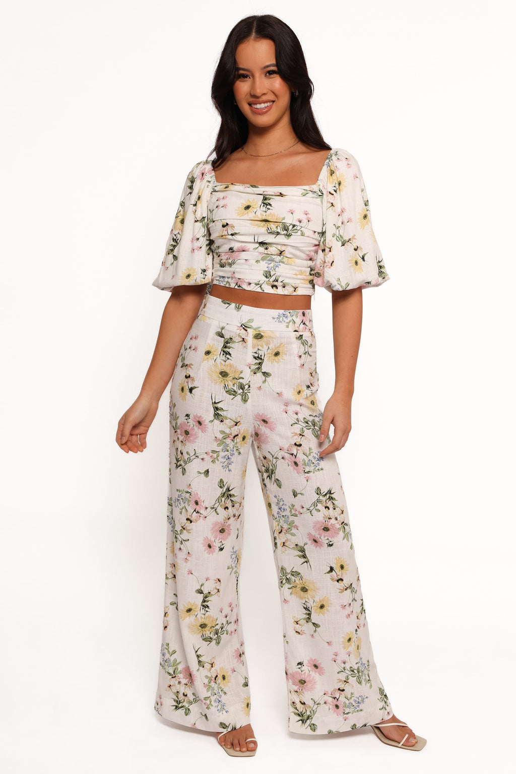 Hosen mit weitem Bein – Blumenmuster