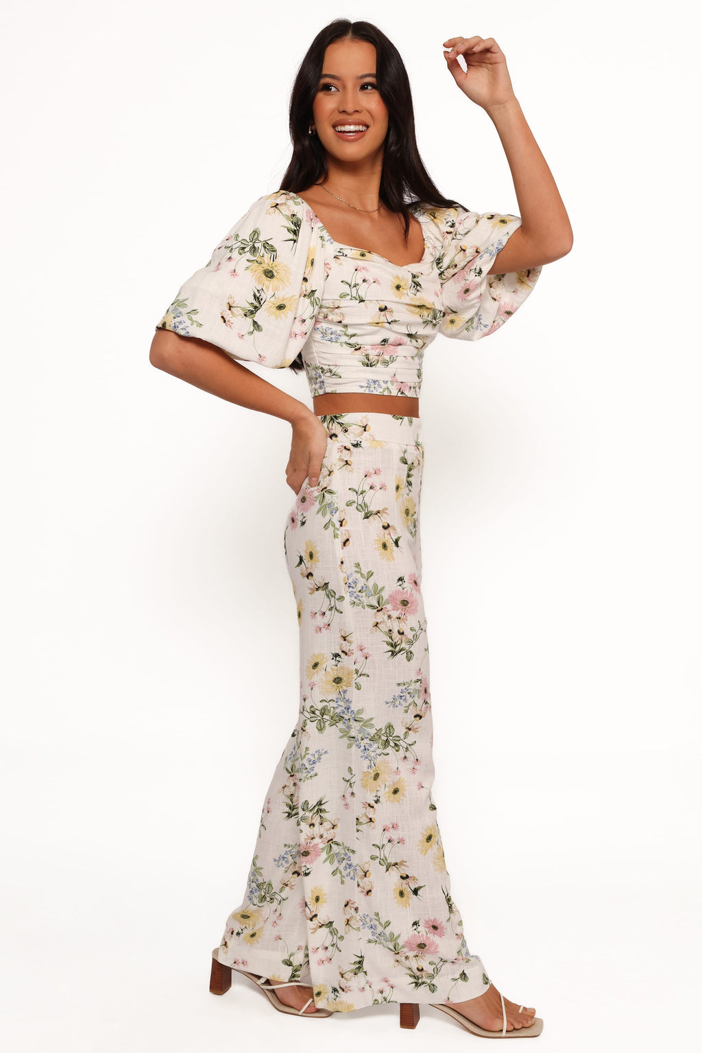 Hosen mit weitem Bein – Blumenmuster