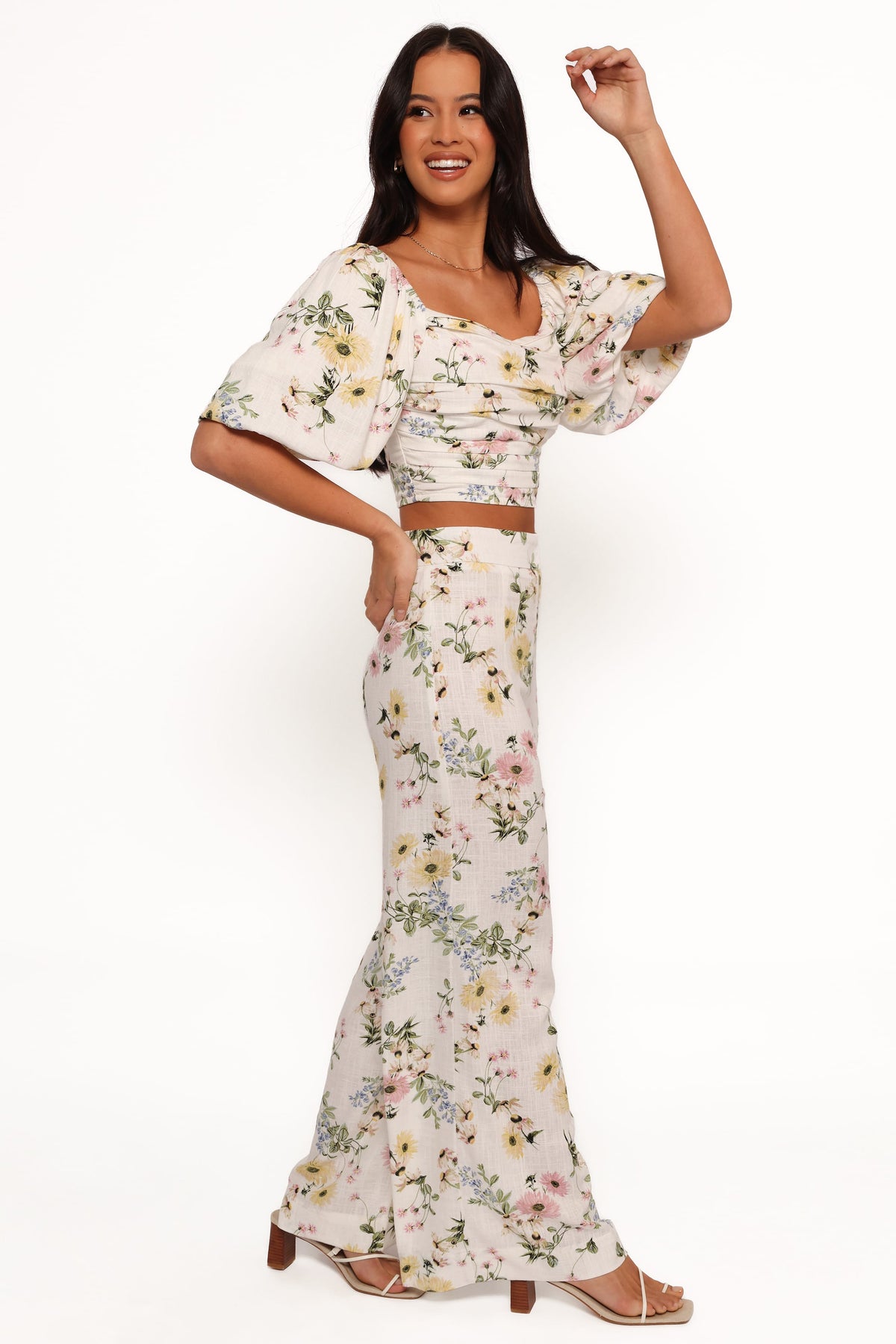 Wide Leg Pants - Floral Print