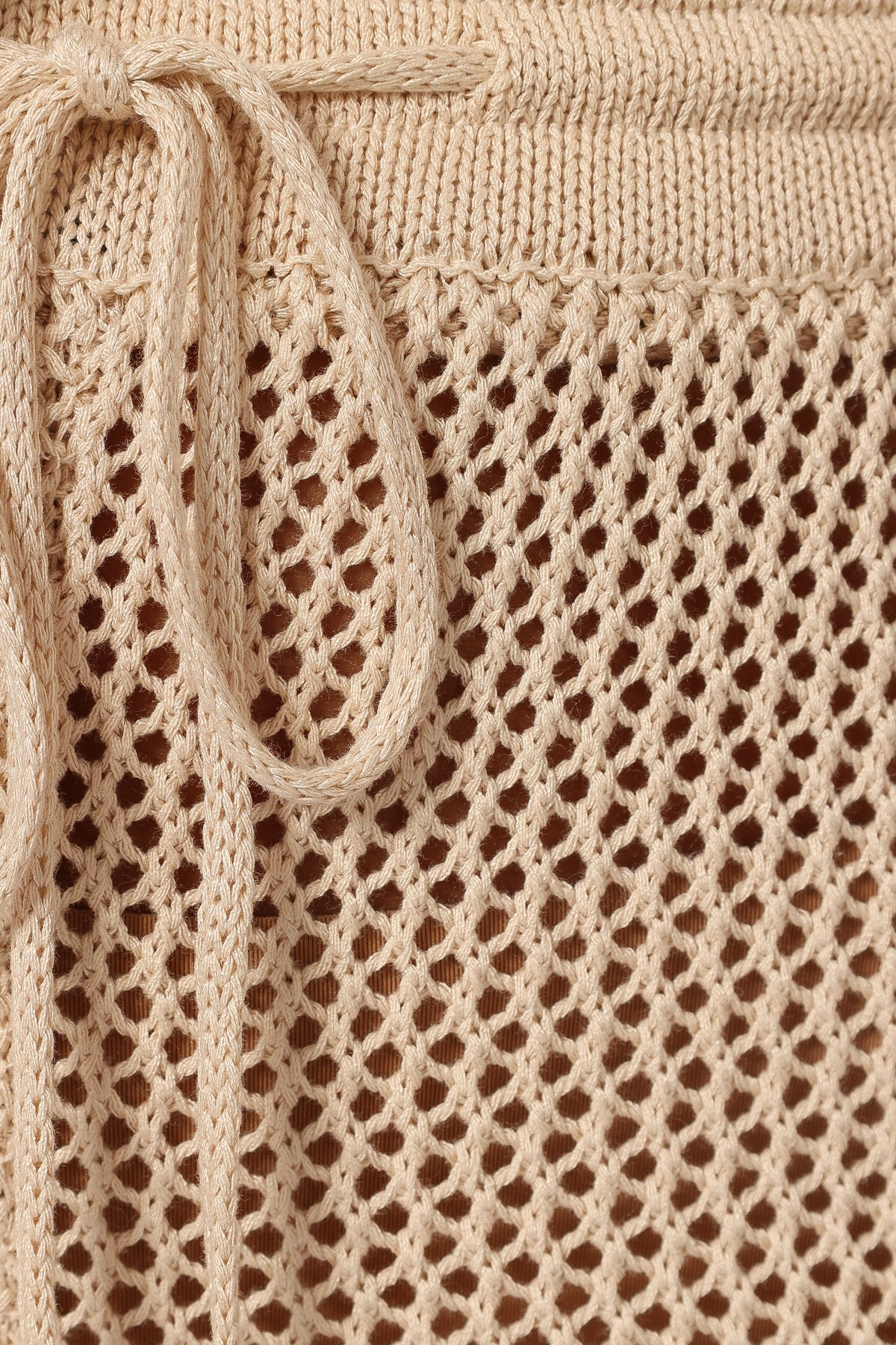 Strickhose mit weitem Bein – Sandfarben