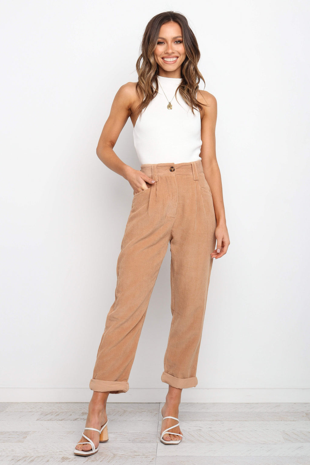 Corduroy Pants - Beige
