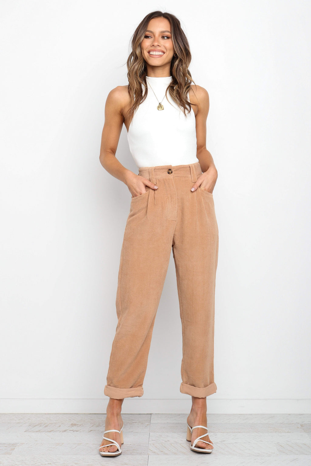 Corduroy Pants - Beige