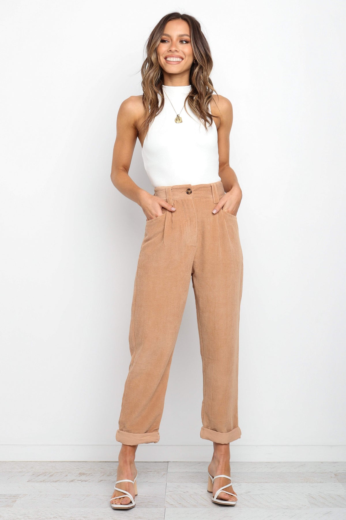 Corduroy Pants - Beige