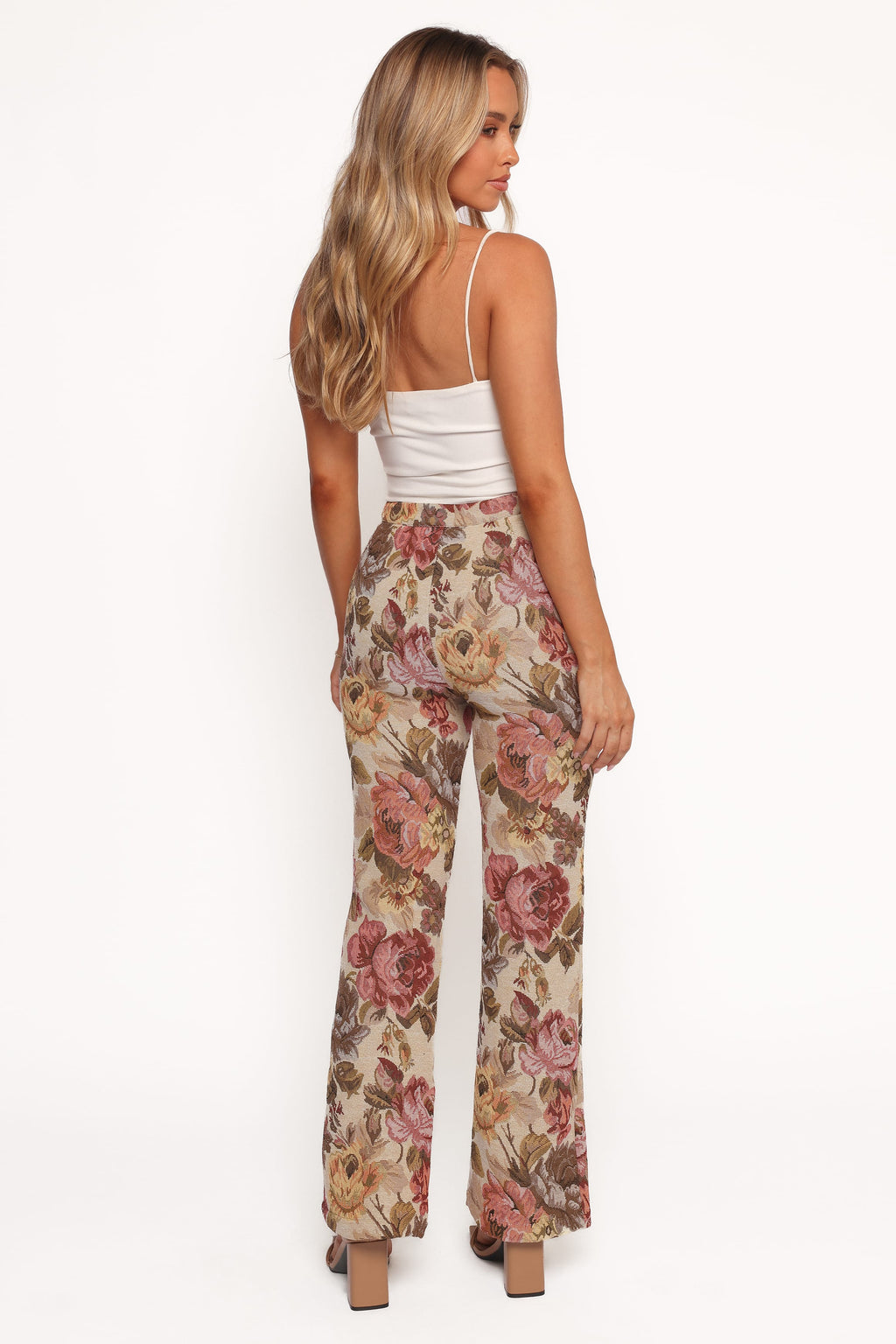 Flare Pants - Floral Brocade