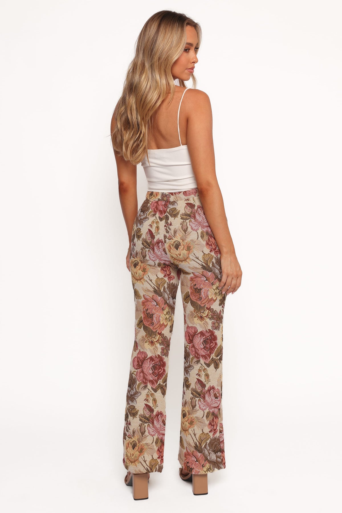 Flare Pants - Floral Brocade