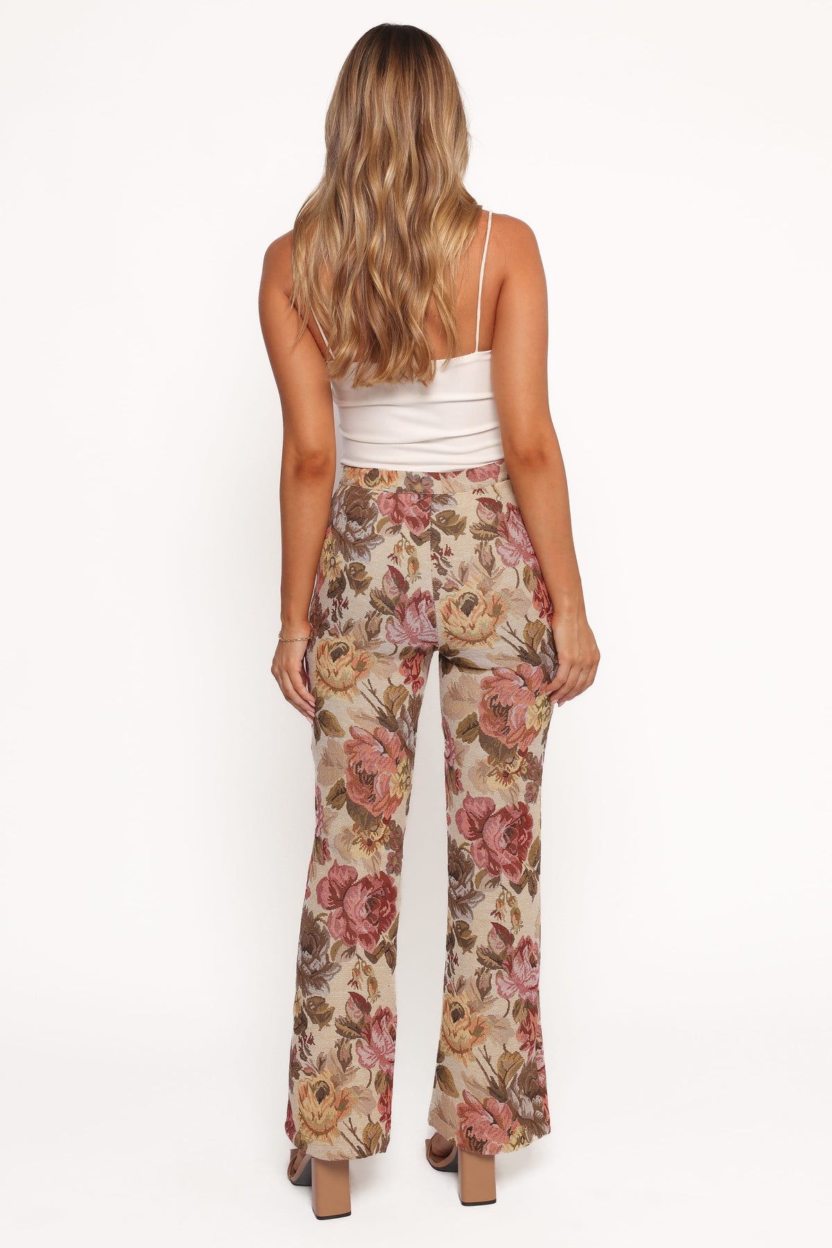 Flare Pants - Floral Brocade