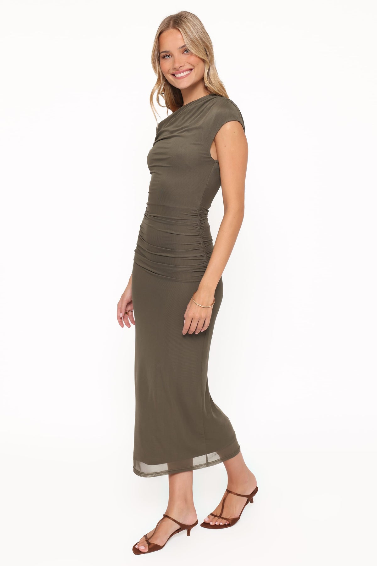 Off Shoulder Maxi Dress - Olive