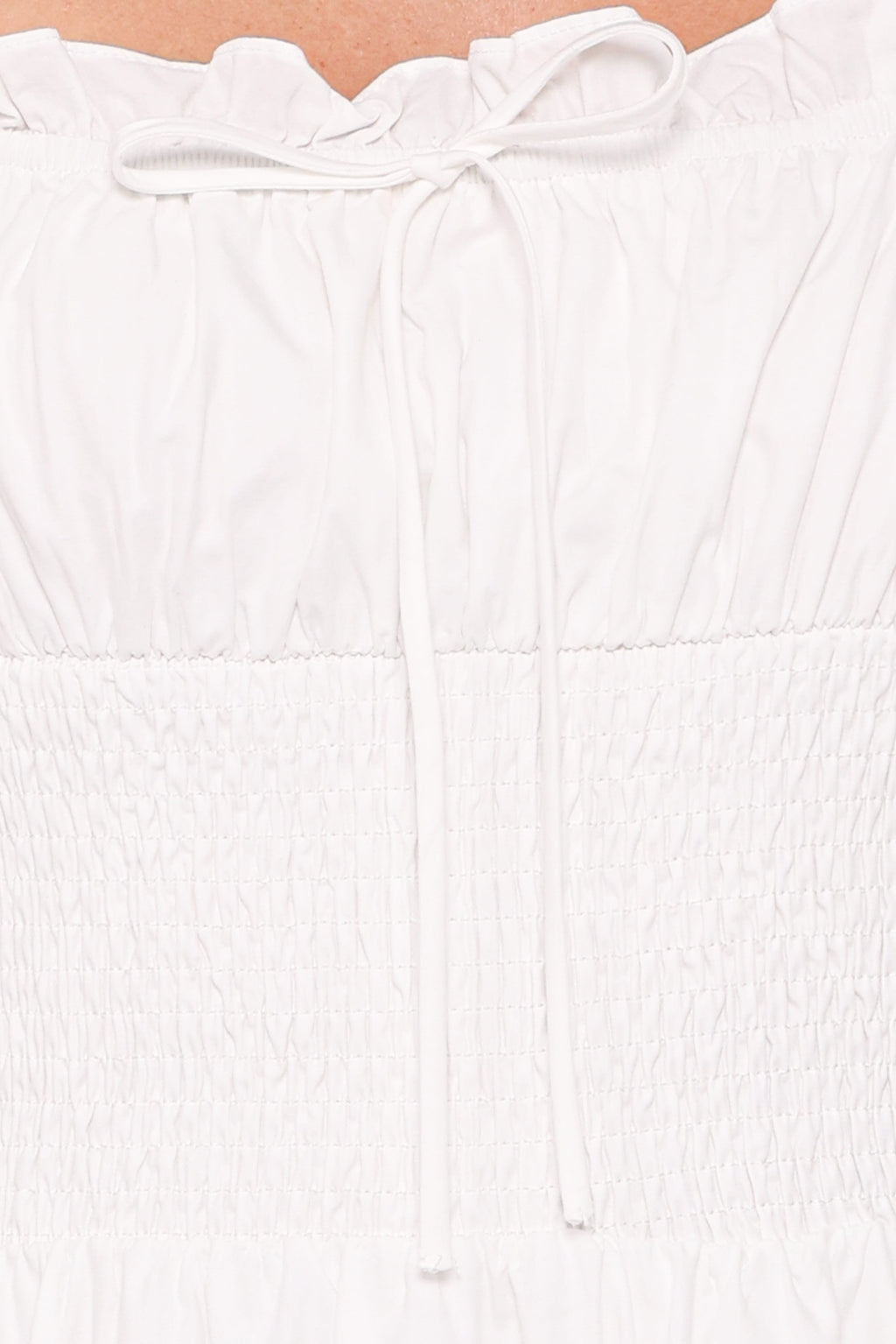 Midi Dress - White Square Neck
