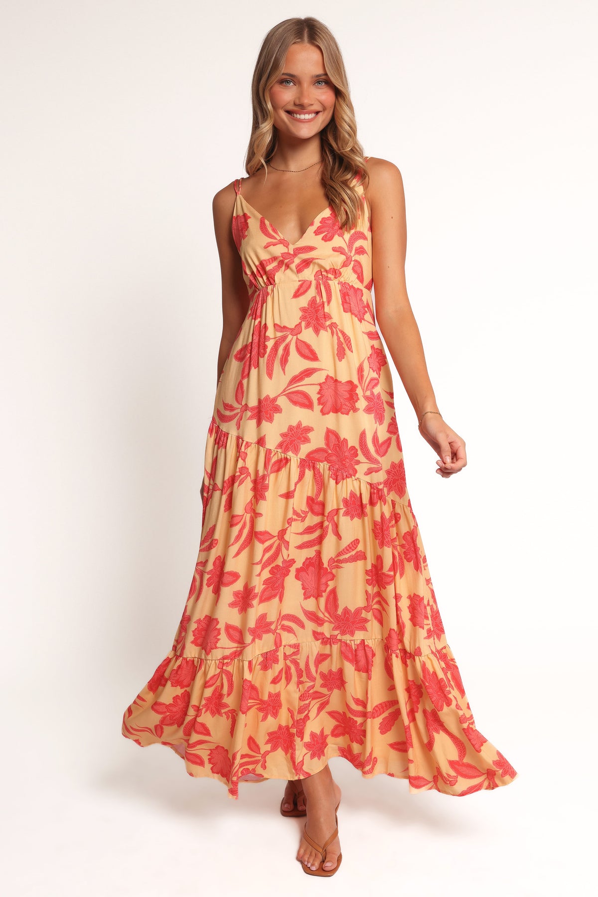 Maxi Dress - Red Floral