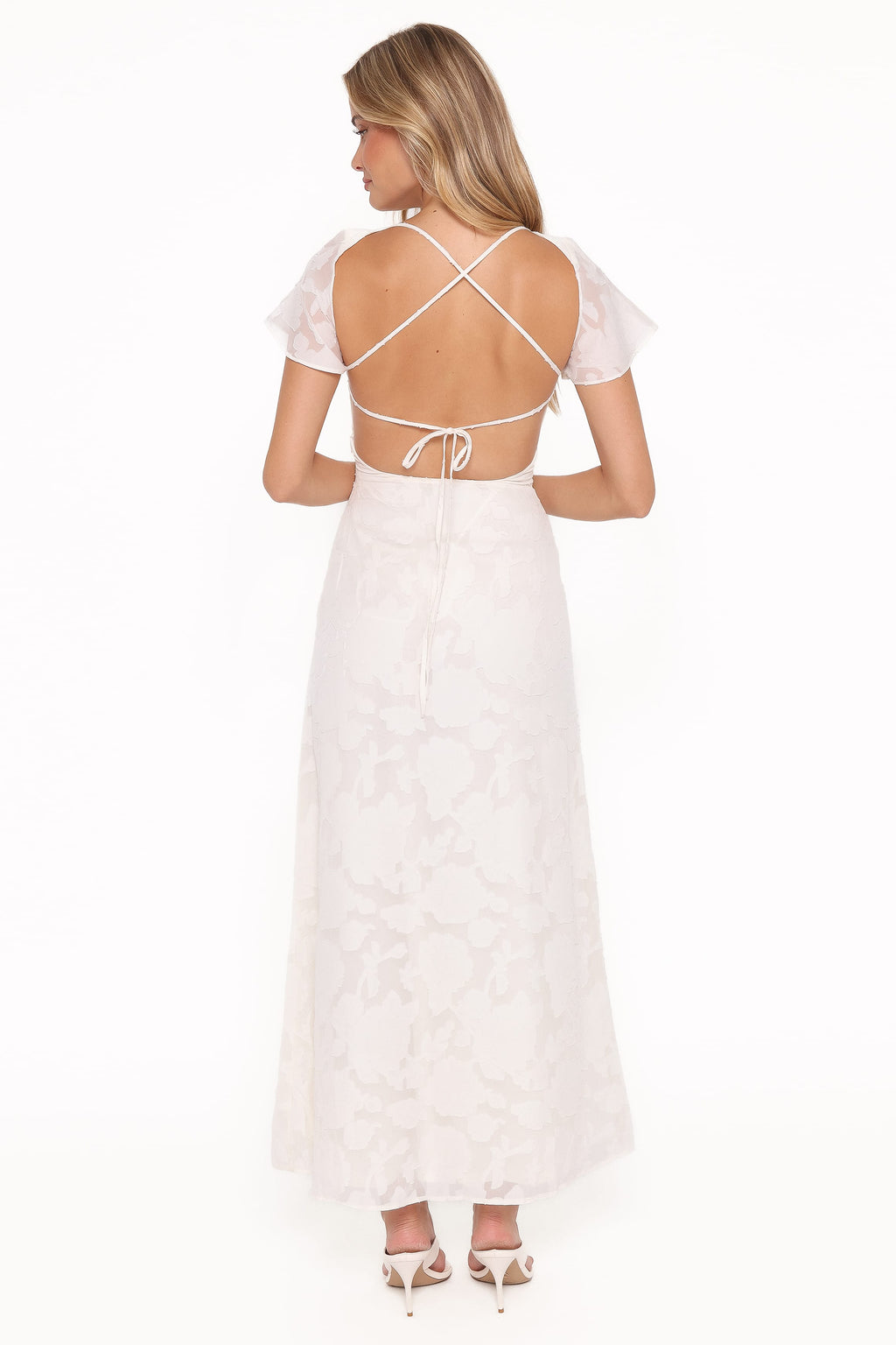 Maxi Dress - Ivory Sheer Floral