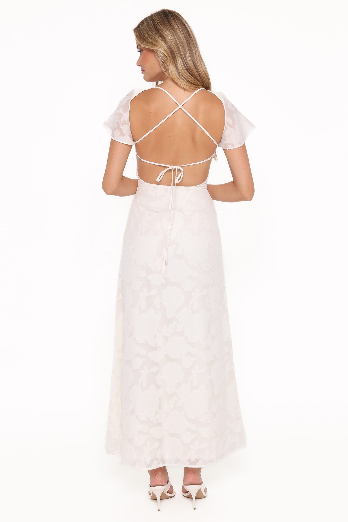 Maxi Dress - Ivory Sheer Floral