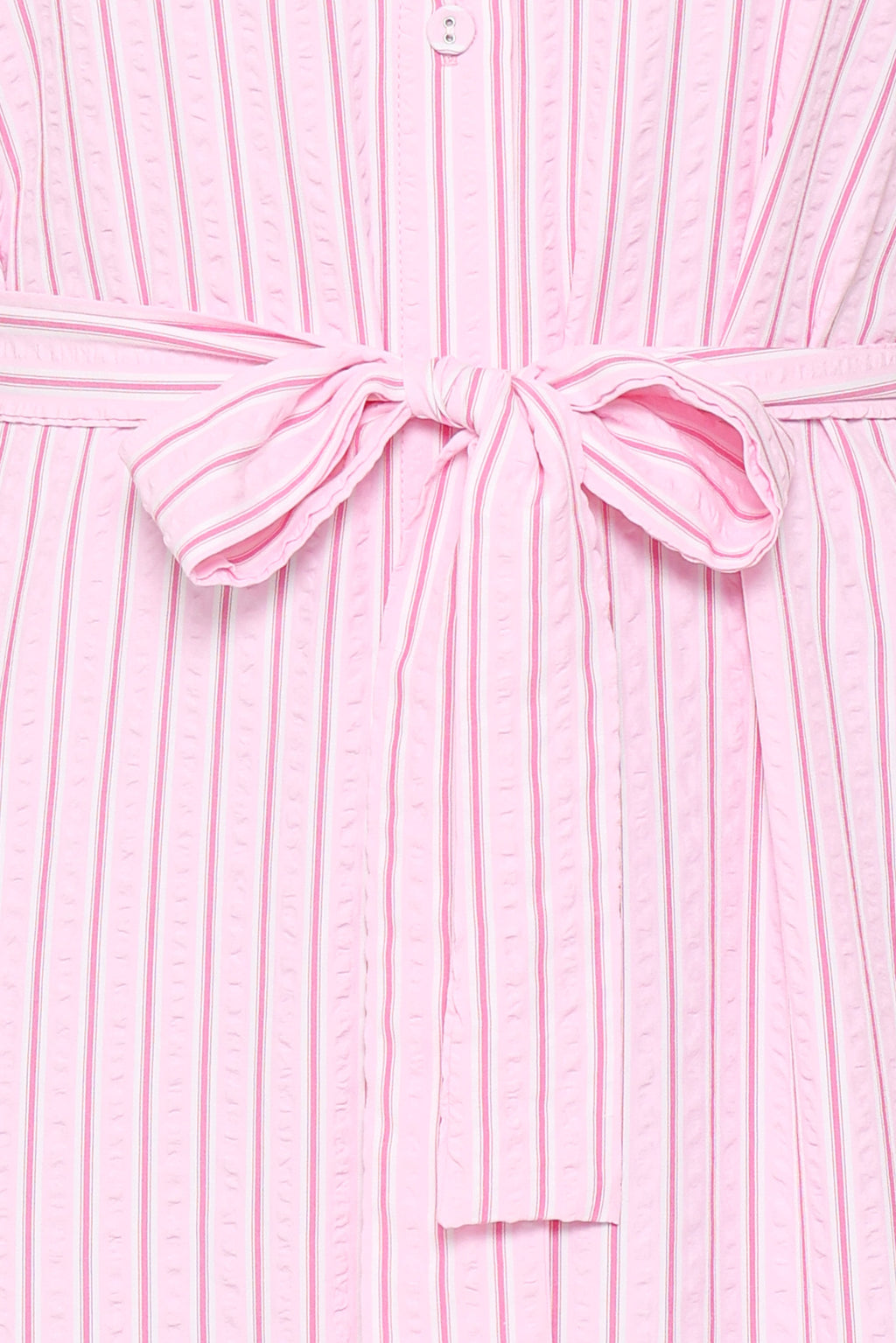 Button Through Maxi Dress - Pink Stripe