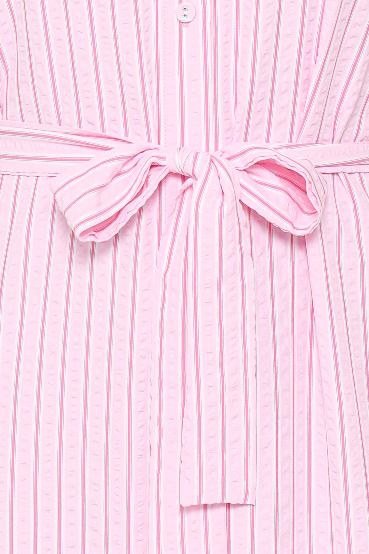 Button Through Maxi Dress - Pink Stripe