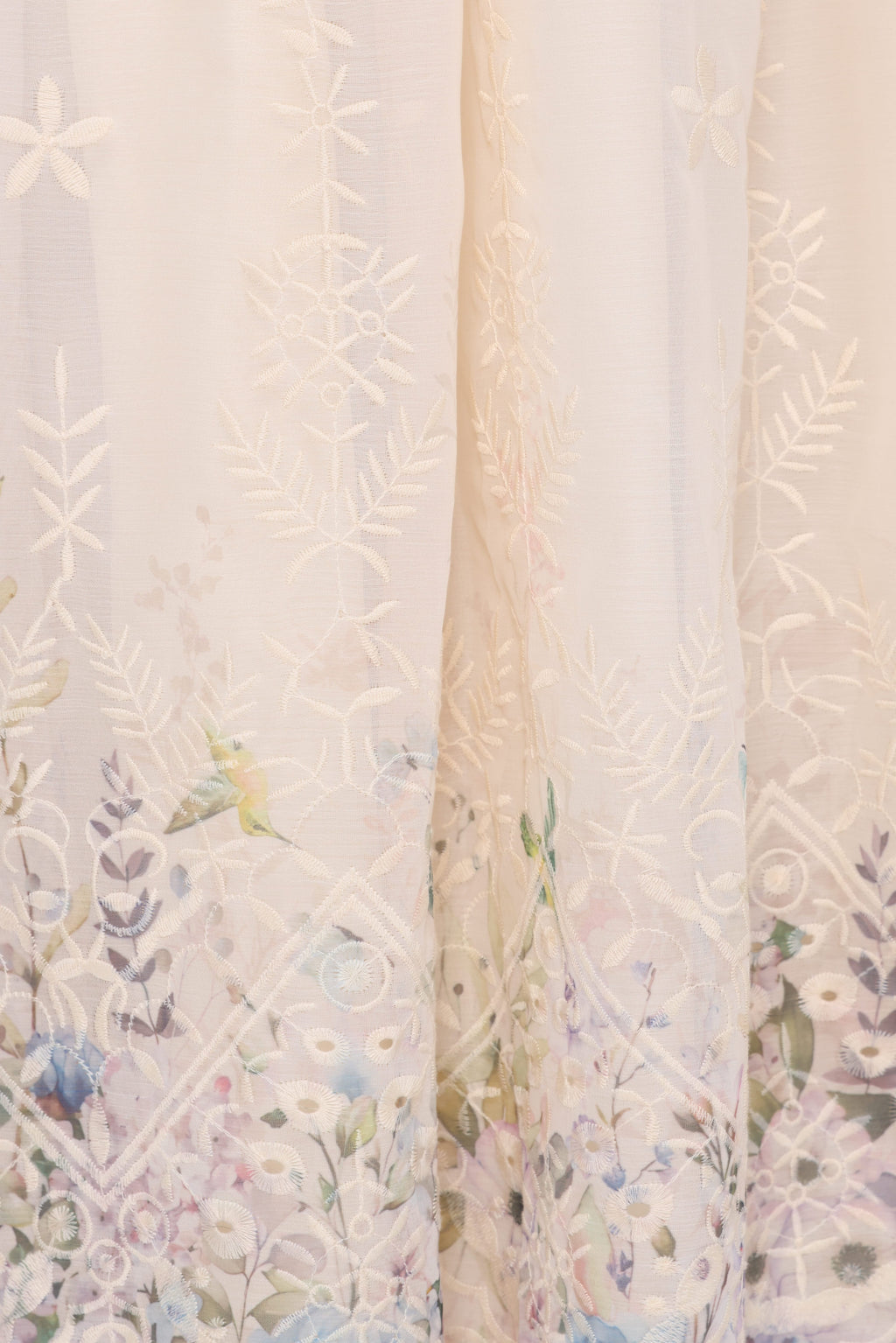 Strapless Maxi Dress - Embroidered Floral