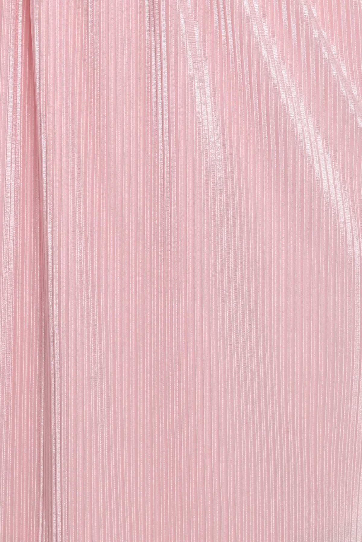 One Shoulder Pleated Midi Dress - Pink